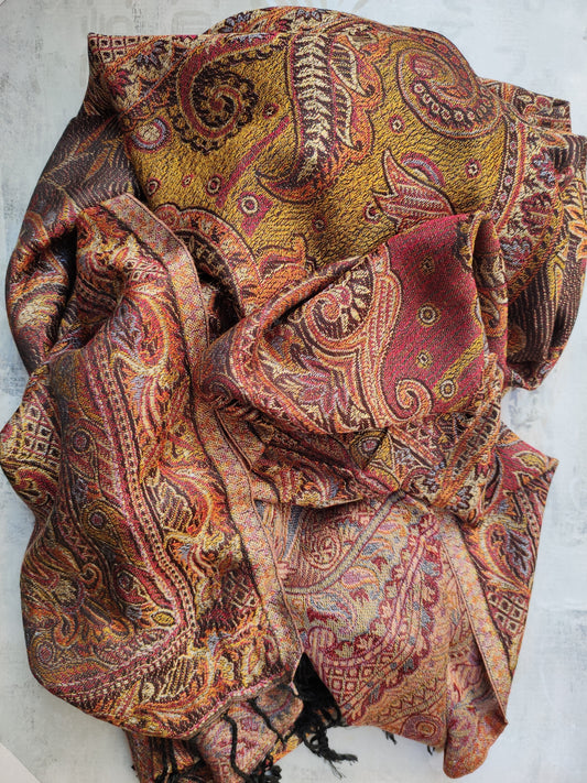 Pashmina Foulard Scarf Silk 100% India 195X75 60 cm