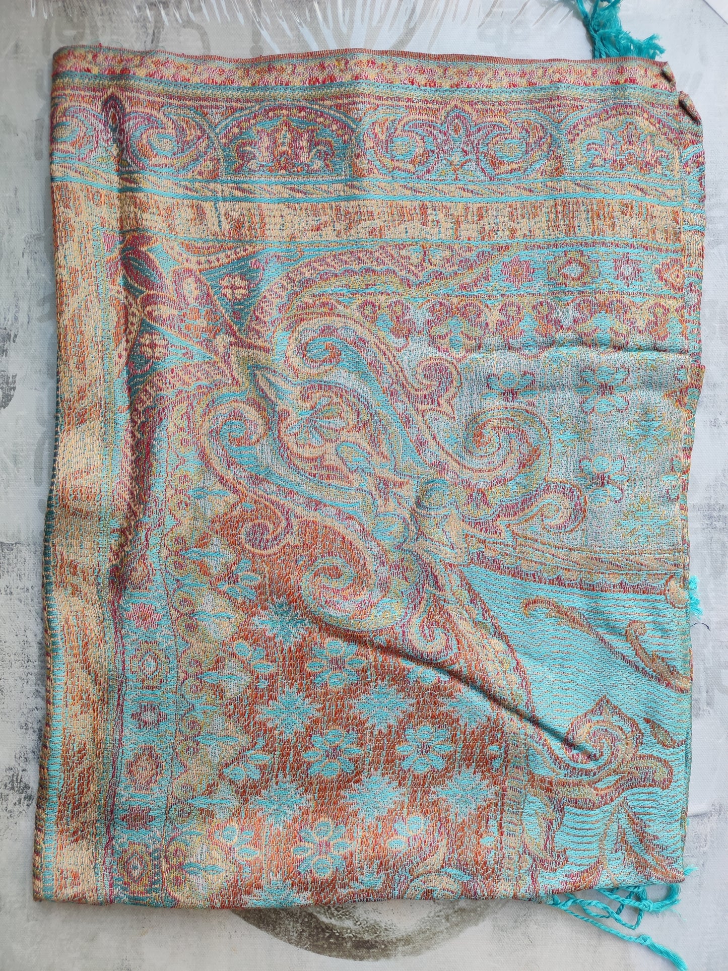 Pashmina Foulard Scarf Silk 100% India 195X75 60 cm