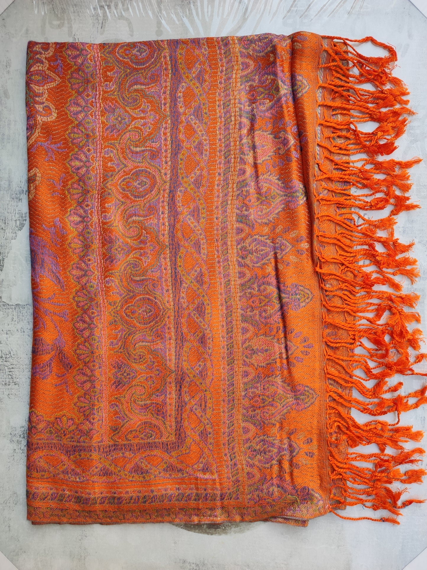 Pashmina Foulard Scarf Silk 100% India 195X75 60 cm