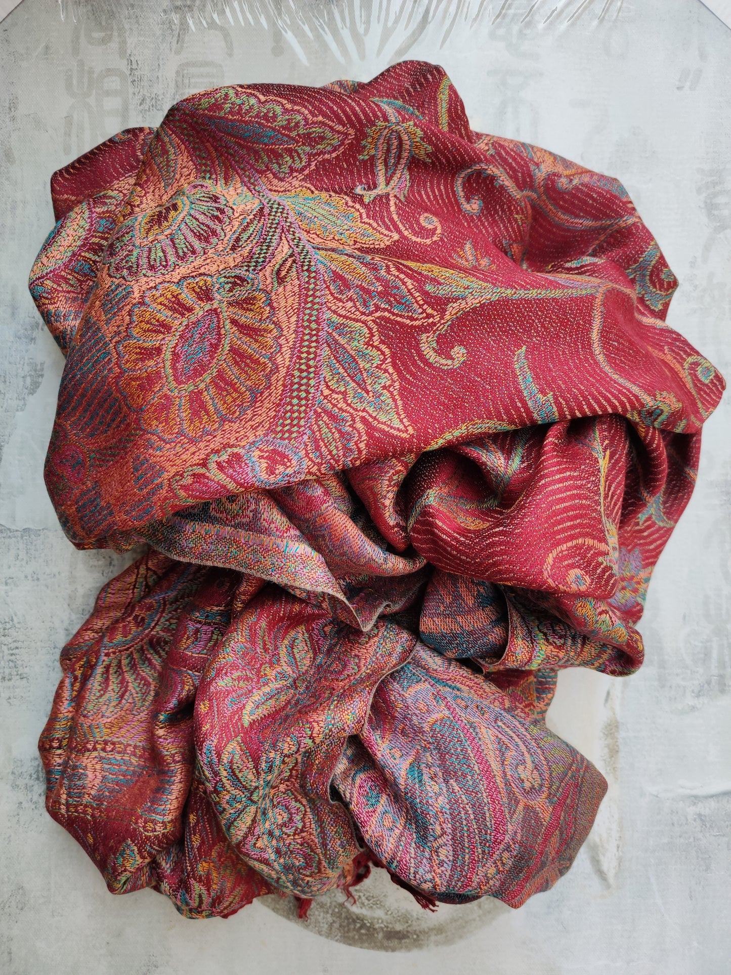 Pashmina Foulard Scarf Silk 100% India 195X75 60 cm