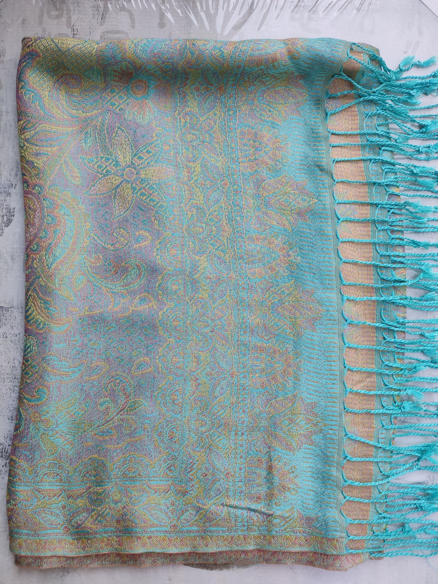 Pashmina Foulard Scarf Silk 100% India 195X75 60 cm