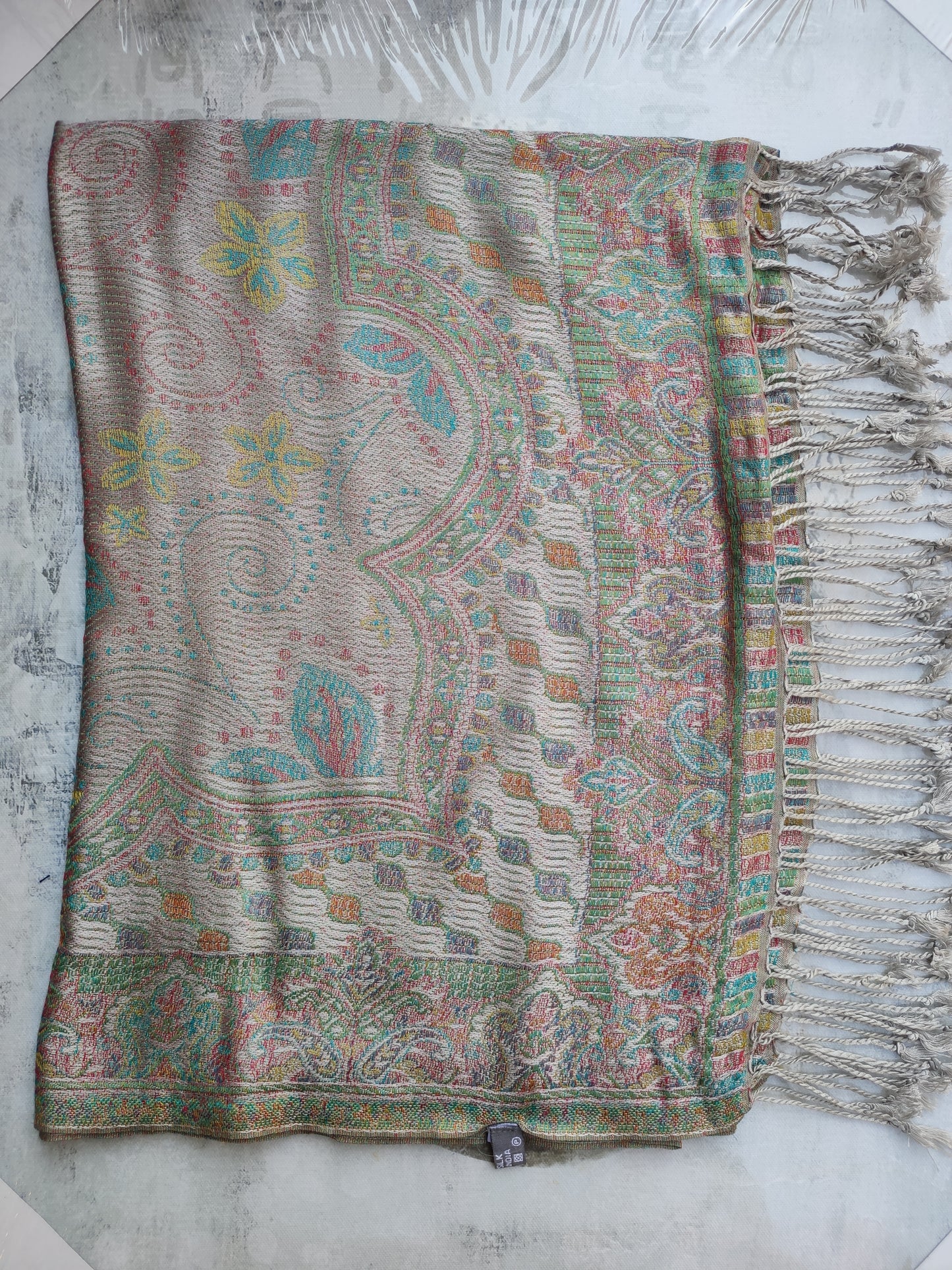 Pashmina Foulard Scarf Silk 100% India 195X75 60 cm