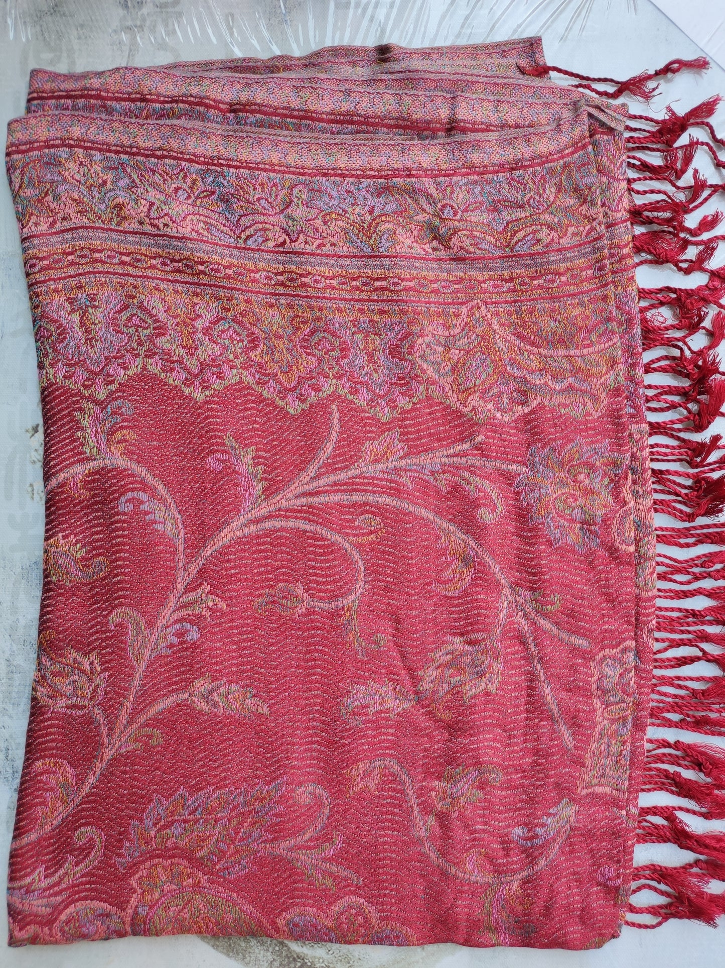 Pashmina Foulard Scarf Silk 100% India 195X75 60 cm