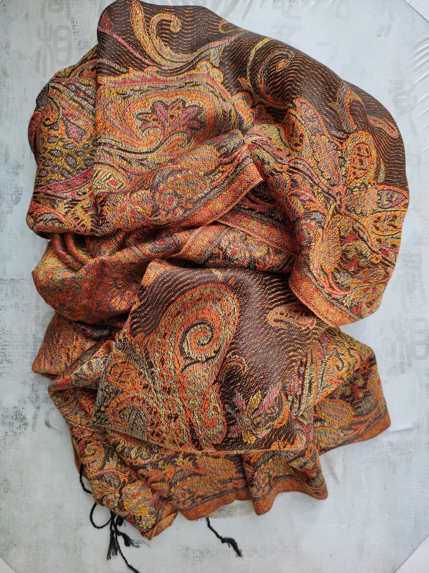 Pashmina Foulard Scarf Silk 100% India 195X75 60 cm