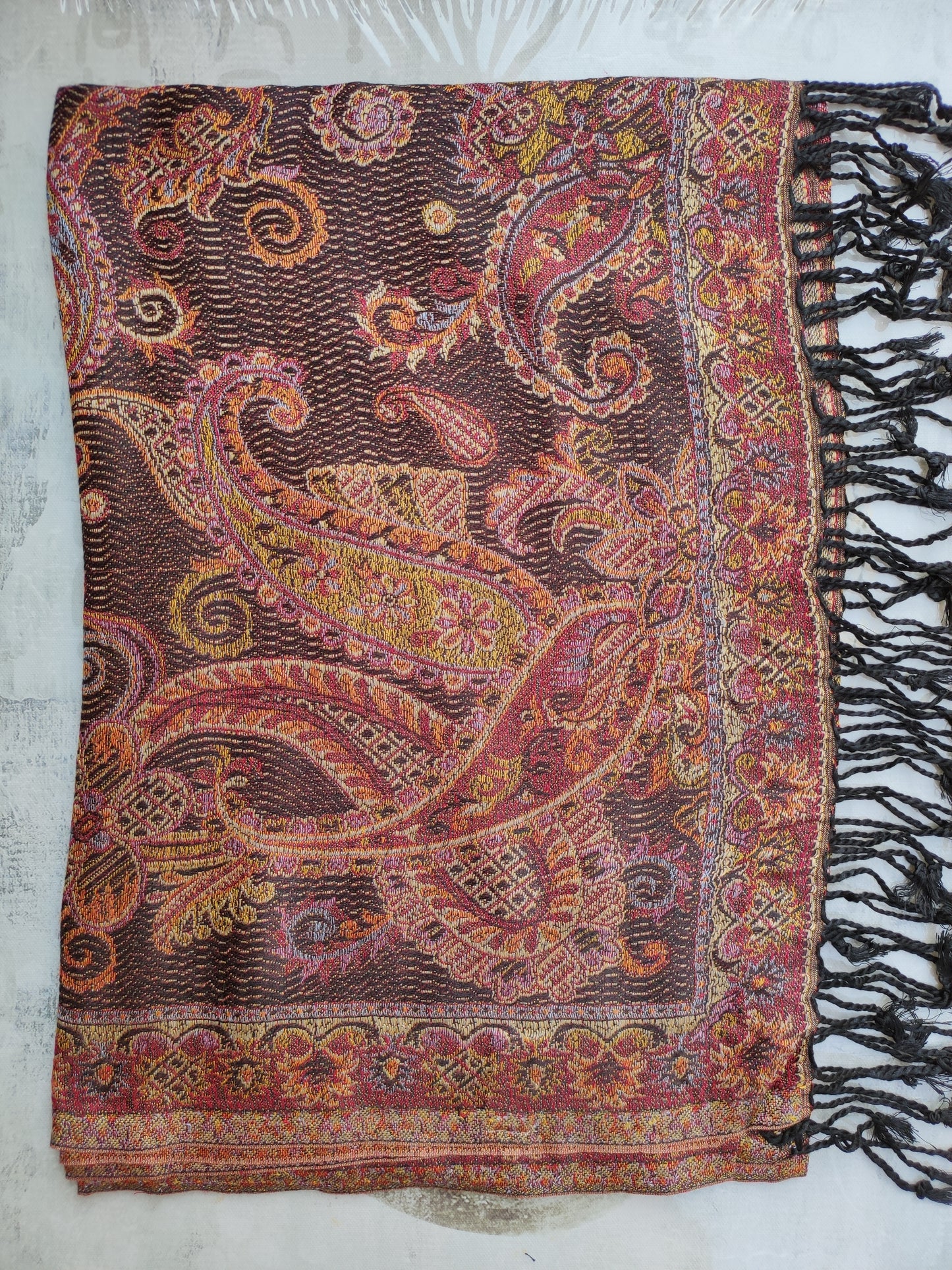 Pashmina Foulard Scarf Silk 100% India 195X75 60 cm