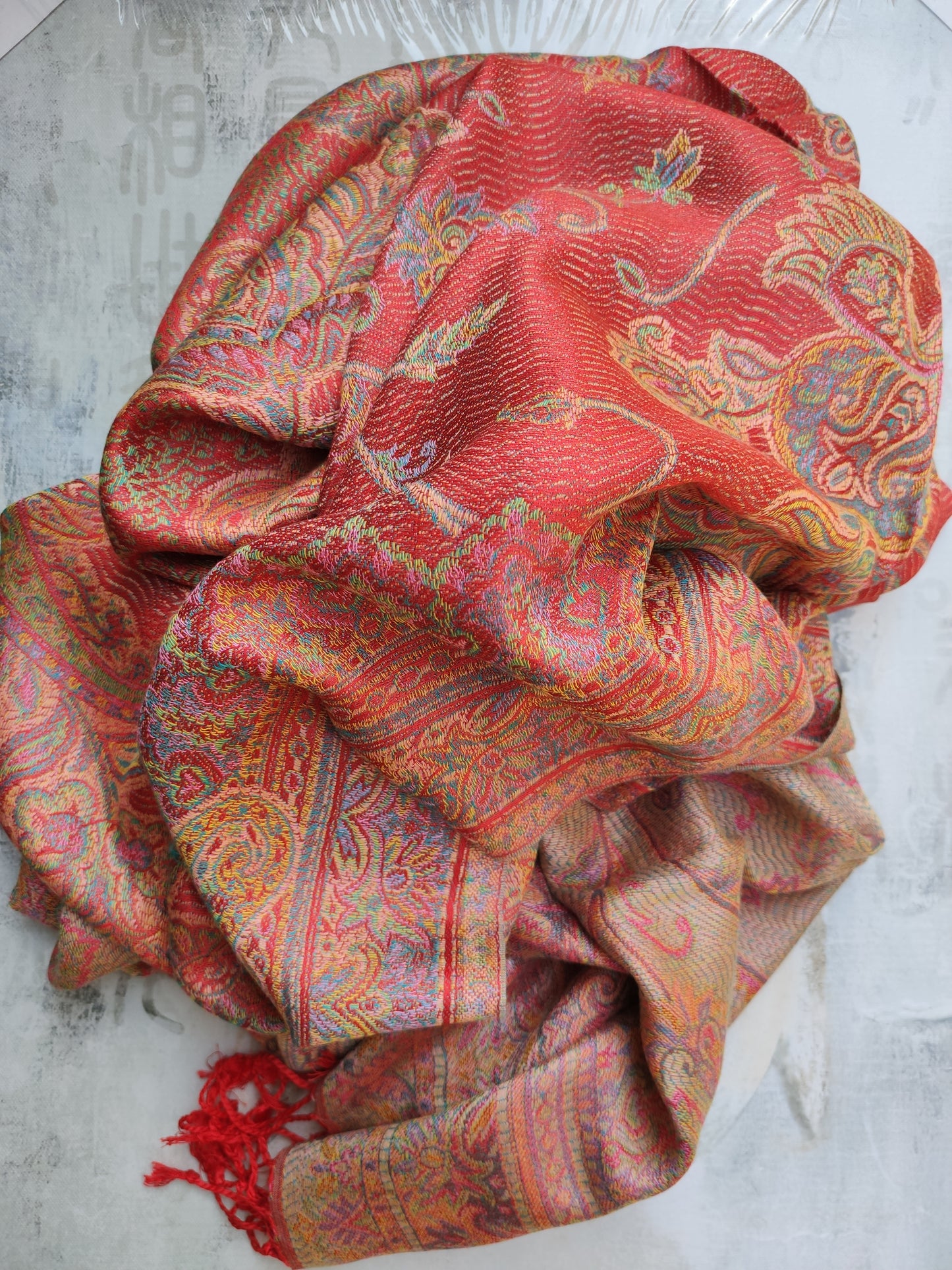 Pashmina Foulard Scarf Silk 100% India 195X75 60 cm