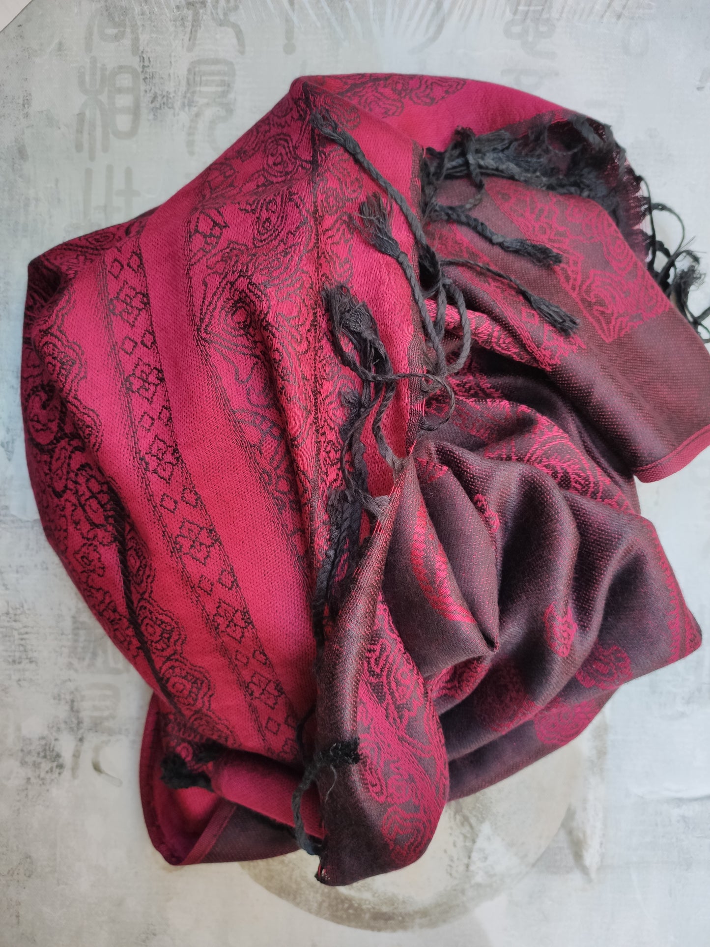 Pashmina Foulard Scarf Silk 100% India 195X75 60 cm