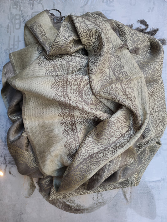 Pashmina Foulard Scarf Silk 100% India 195X75 60 cm