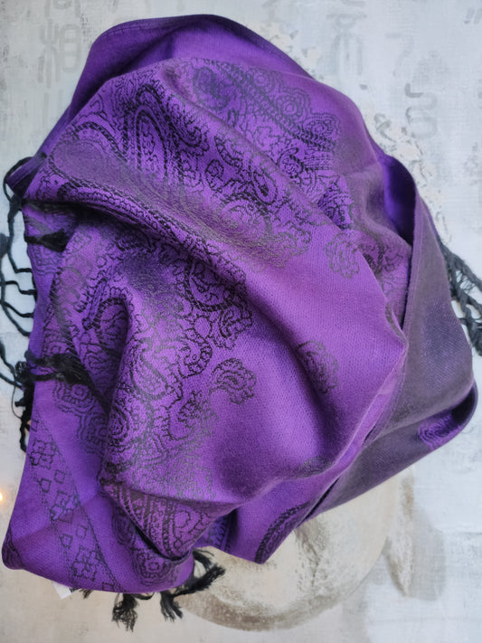 Pashmina Foulard Scarf Silk 100% India 195X75 60 cm