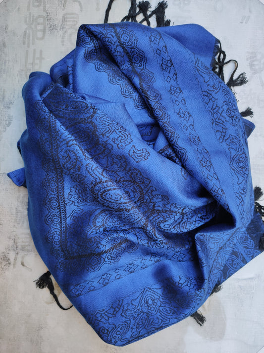 Pashmina Foulard Scarf Silk 100% India 195X75 60 cm