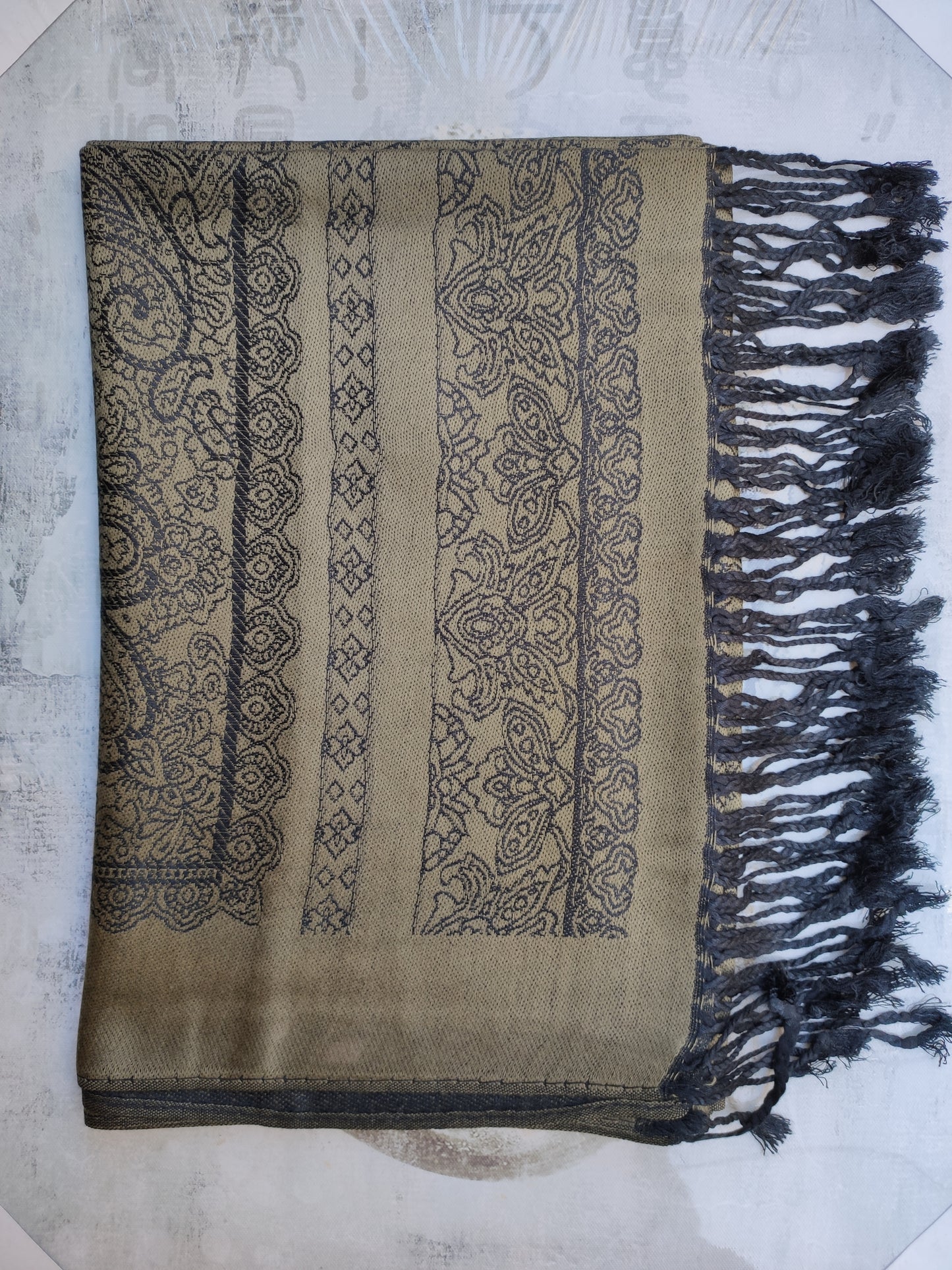 Pashmina Foulard Scarf Silk 100% India 195X75 60 cm