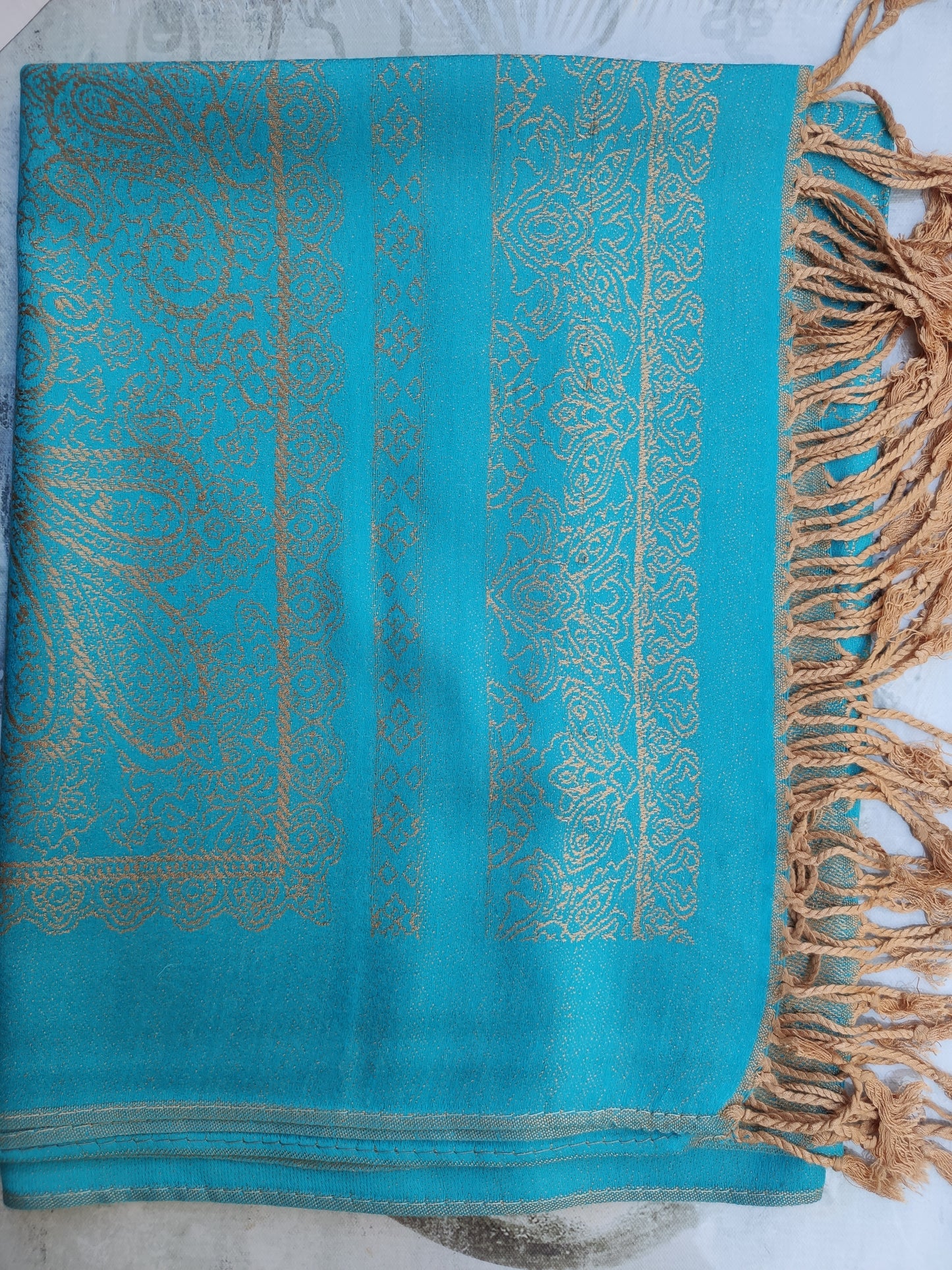 Pashmina Foulard Scarf Silk 100% India 195X75 60 cm