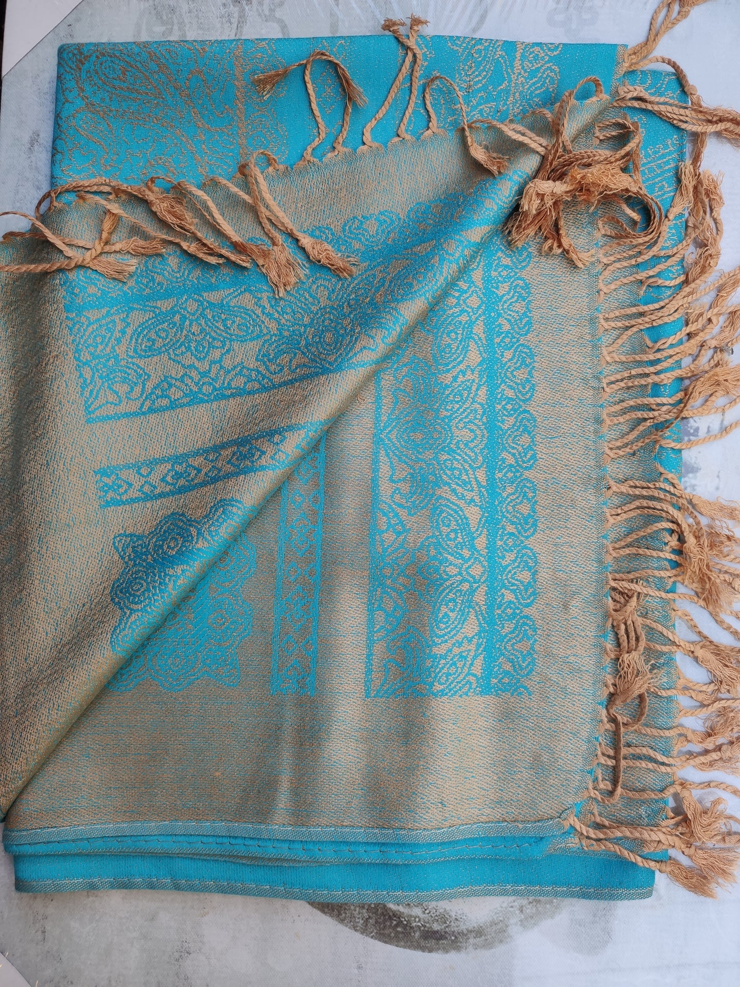 Pashmina Foulard Scarf Silk 100% India 195X75 60 cm