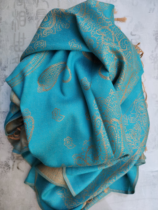 Pashmina Foulard Scarf Silk 100% India 195X75 60 cm