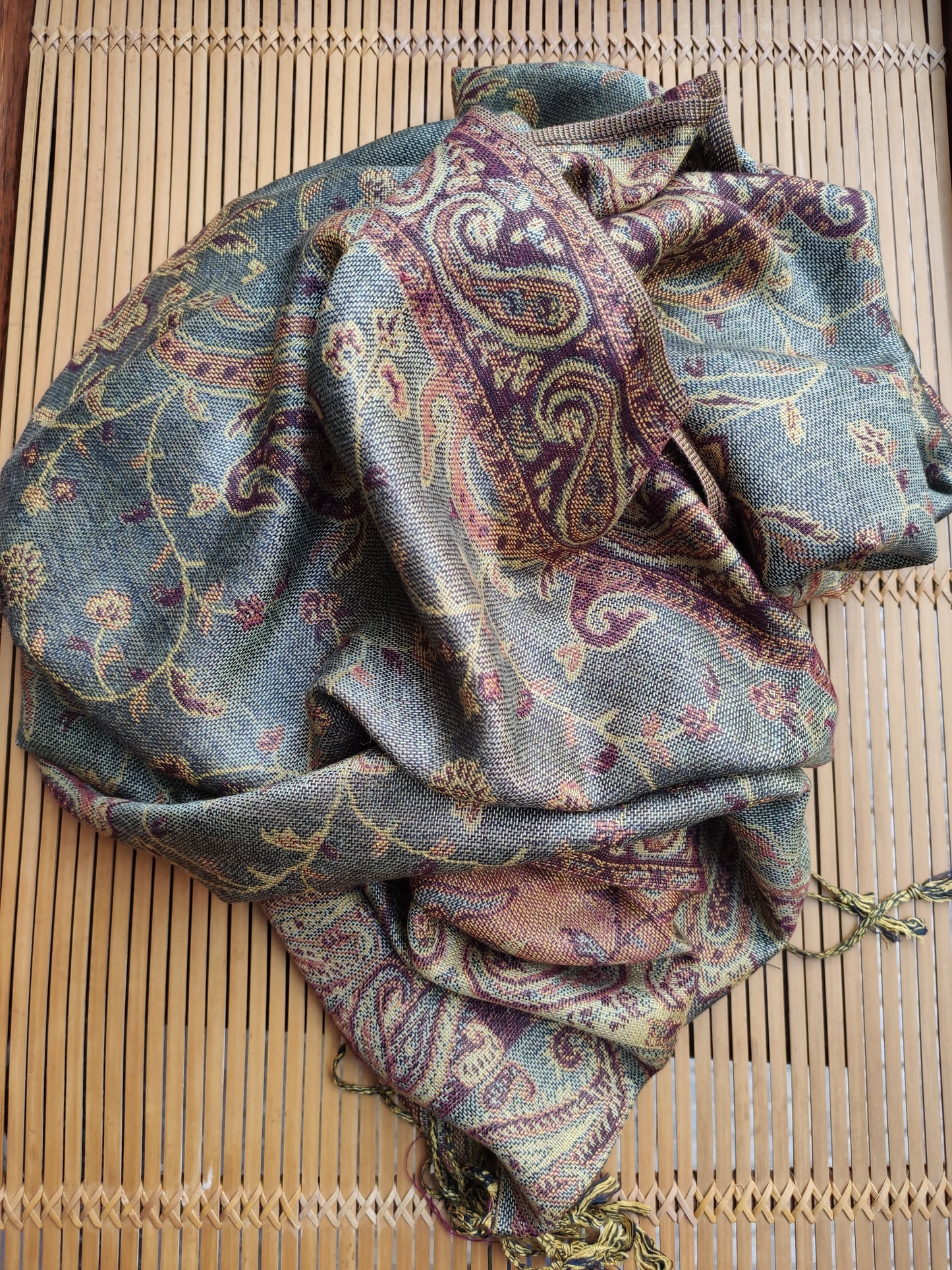 Pashmina Foulard Scarf Silk 100% India 195X75 60 cm