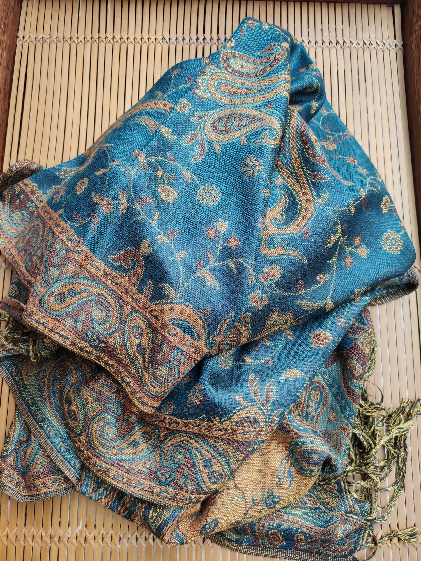 Pashmina Foulard Scarf Silk 100% India 195X75 60 cm