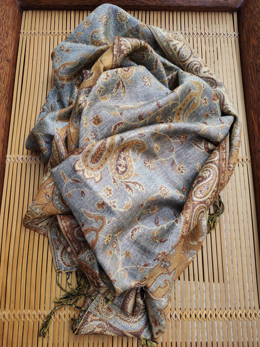 Pashmina Foulard Scarf Silk 100% India 195X75 60 cm