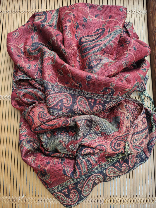 Pashmina Foulard Schal Seide 100 % Indien 195X75 60 cm