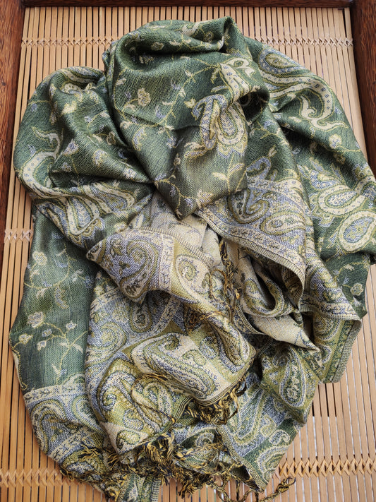 Pashmina Foulard Schal Seide 100 % Indien 195X75 60 cm