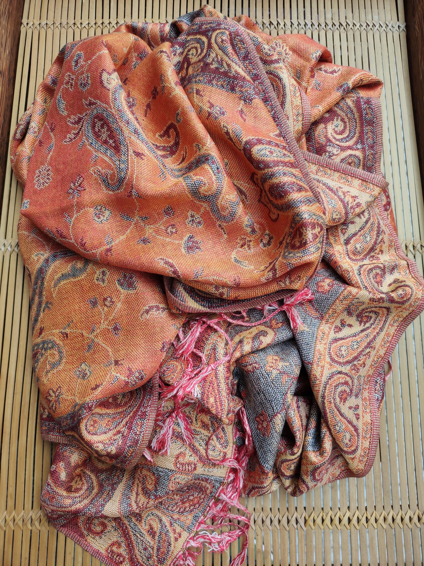 Pashmina Foulard Scarf Silk 100% India 195X75 60 cm