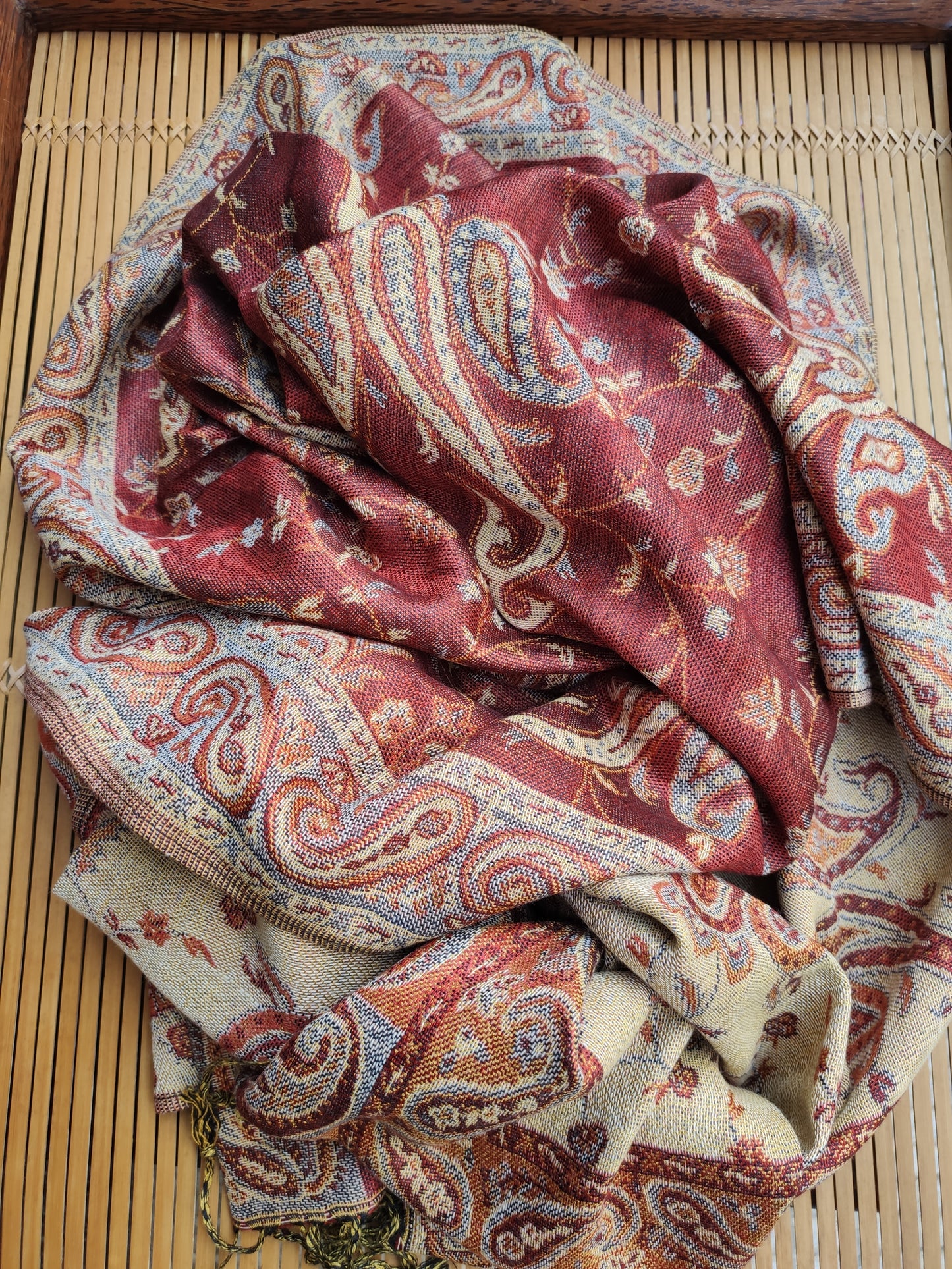 Pashmina Foulard Scarf Silk 100% India 195X75 60 cm