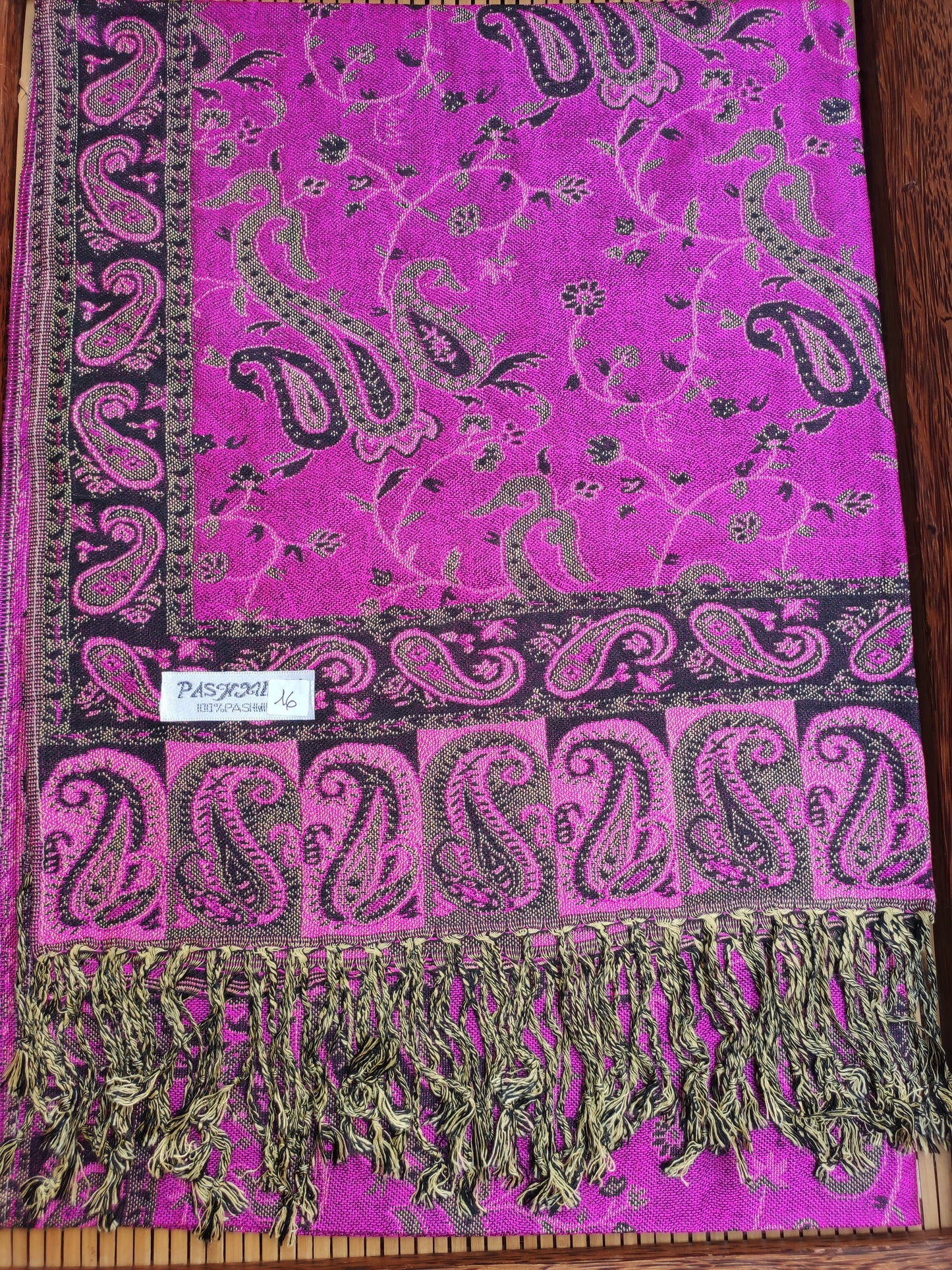 Pashmina Foulard Scarf Silk 100% India 195X75 60 cm