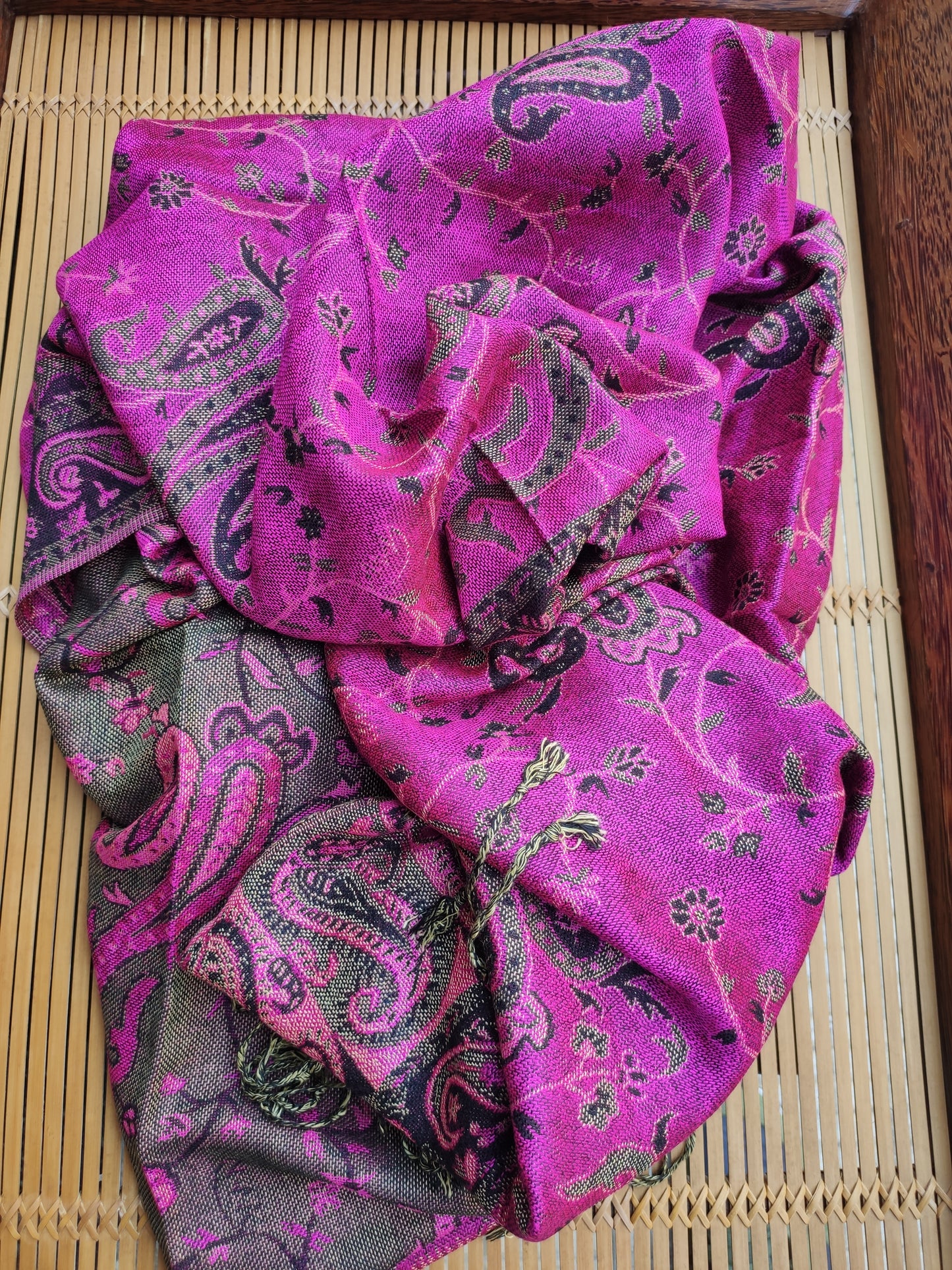 Pashmina Foulard Scarf Silk 100% India 195X75 60 cm