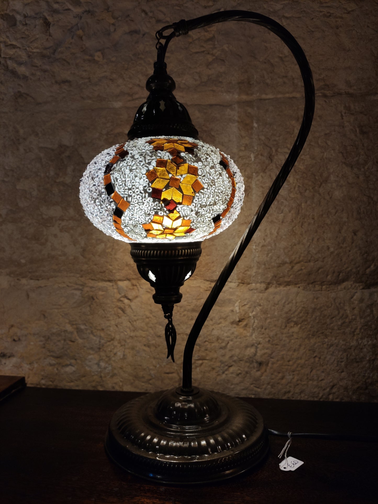 Turkish mosaic glass lamp, ethnic decor 2B