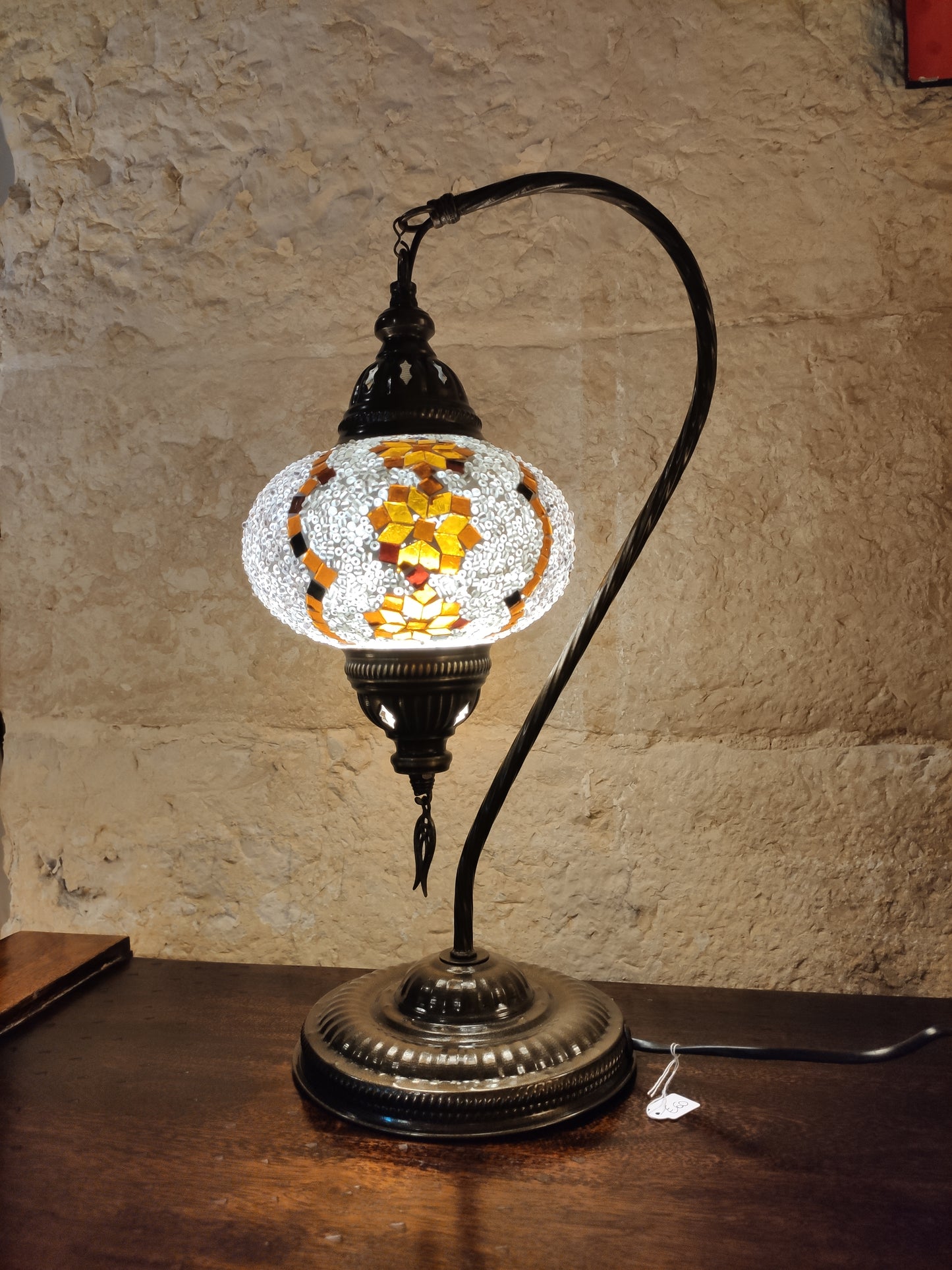 Turkish mosaic glass lamp, ethnic decor 2B