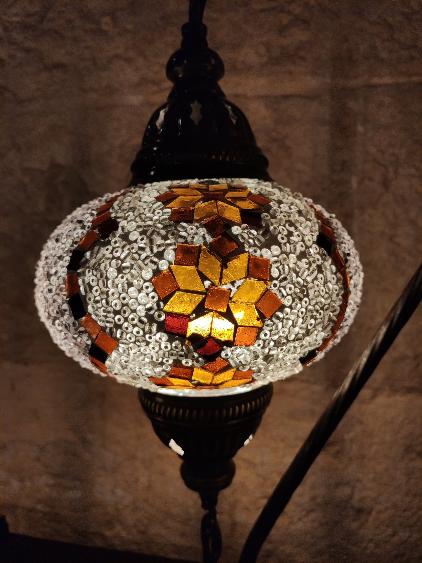 Turkish mosaic glass lamp, ethnic decor 2B