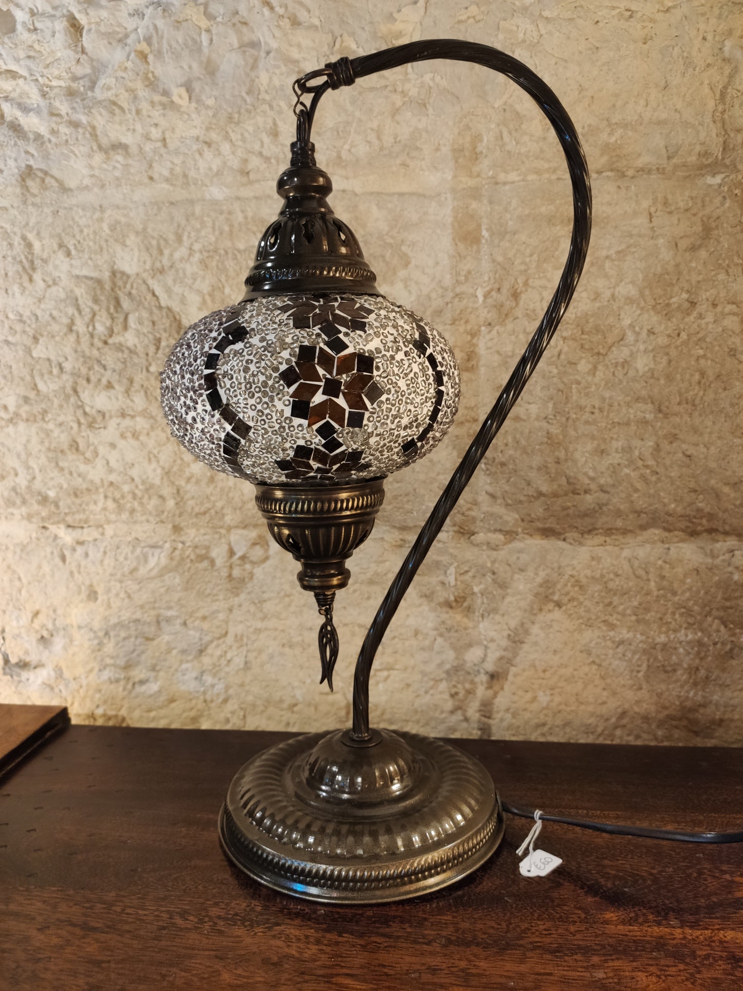 Turkish mosaic glass lamp, ethnic decor 2B