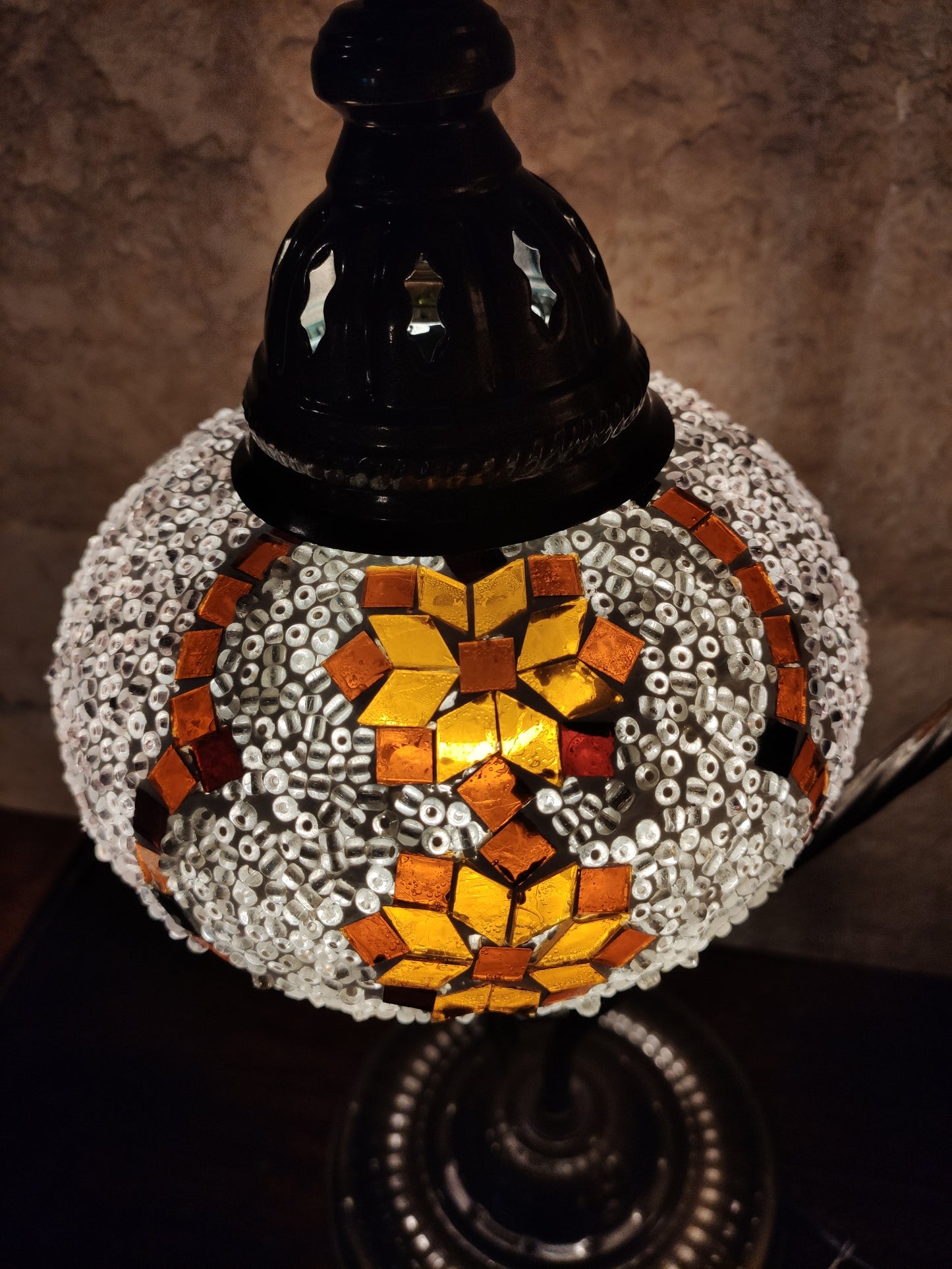 Turkish mosaic glass lamp, ethnic decor 2B