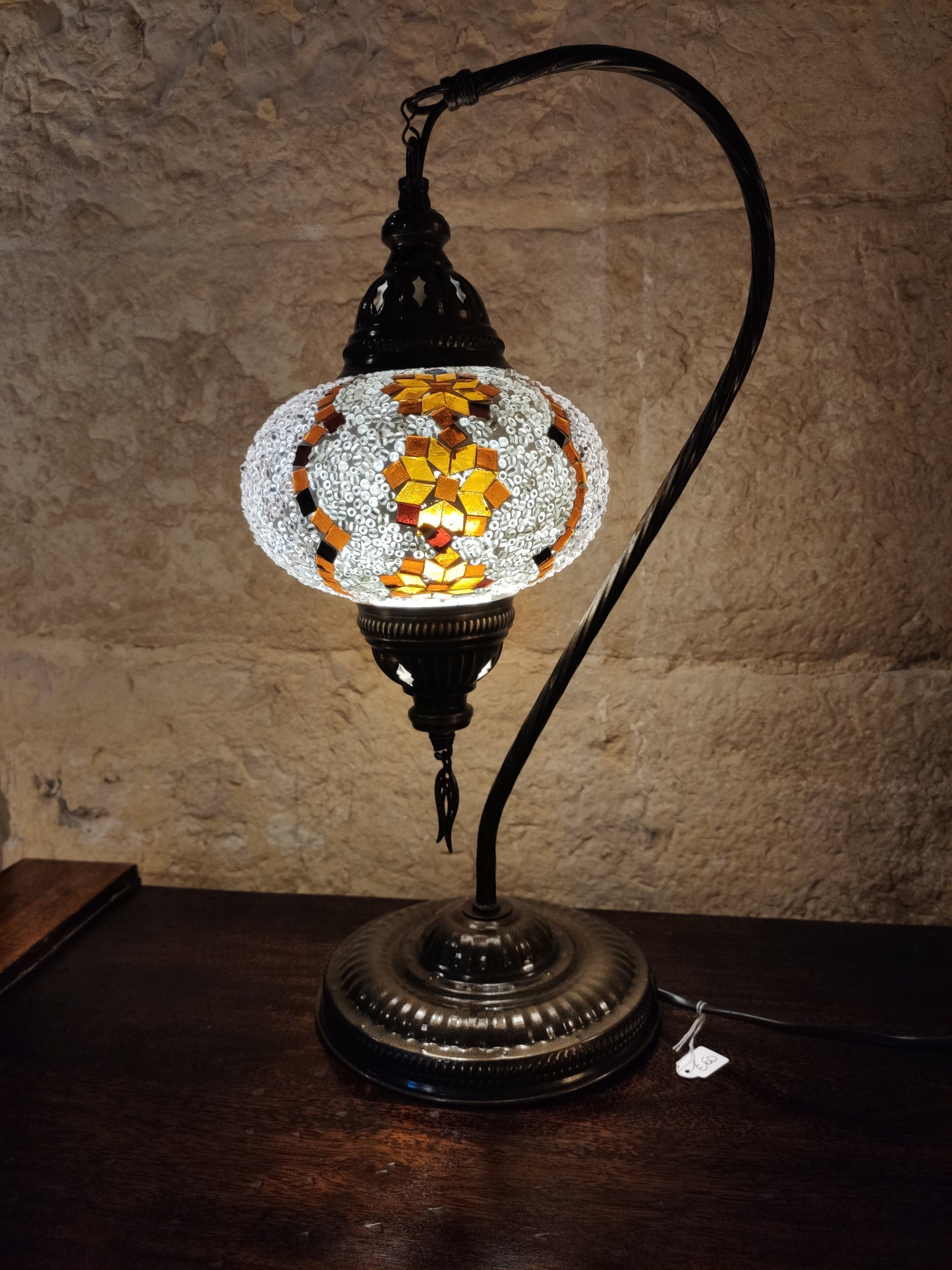 Turkish mosaic glass lamp, ethnic decor 2B