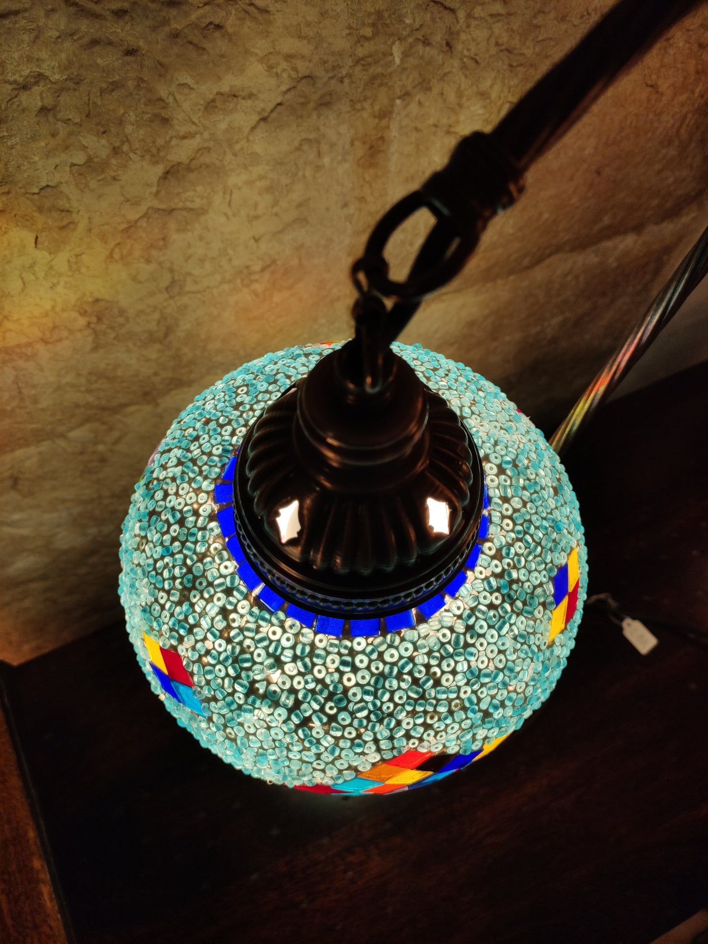 Turkish mosaic glass lamp, ethnic decor 2B