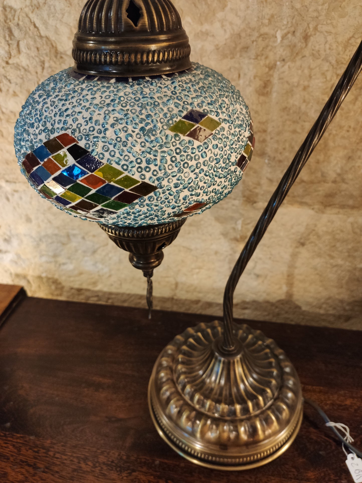 Turkish mosaic glass lamp, ethnic decor 2B