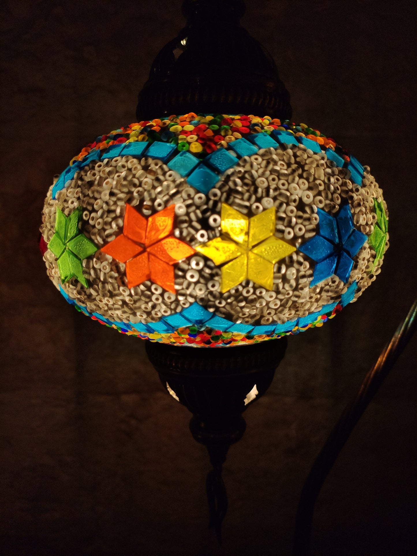 Turkish mosaic glass lamp, ethnic decor 2B