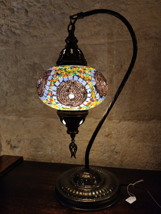 Turkish mosaic glass lamp, ethnic decor 2B