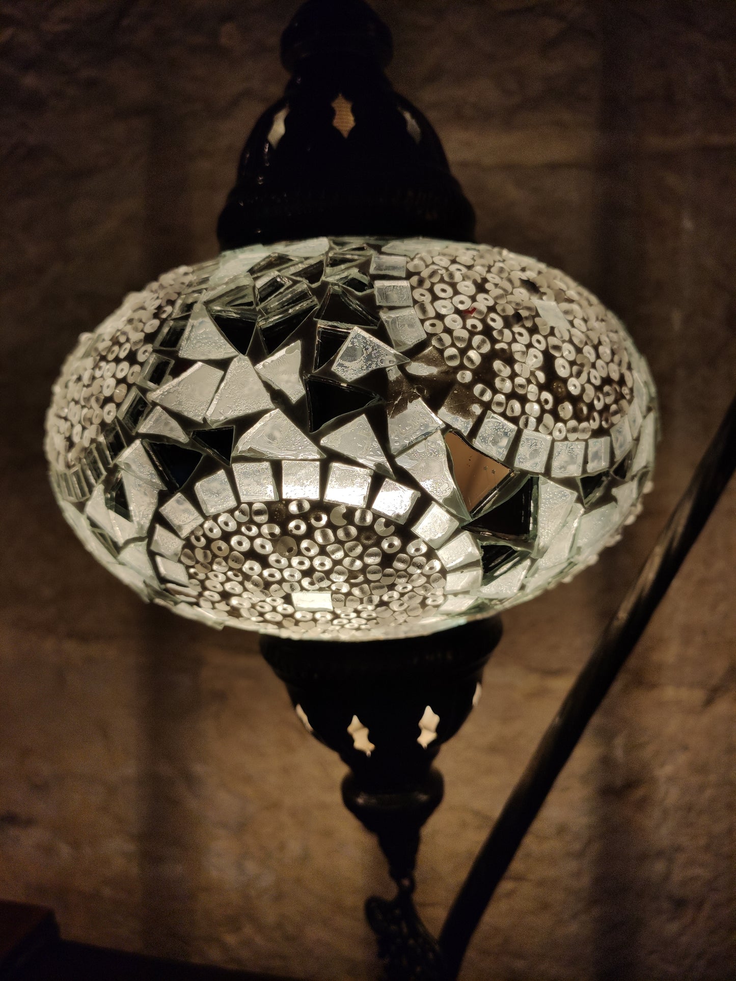 Turkish mosaic glass lamp, ethnic decor 2B