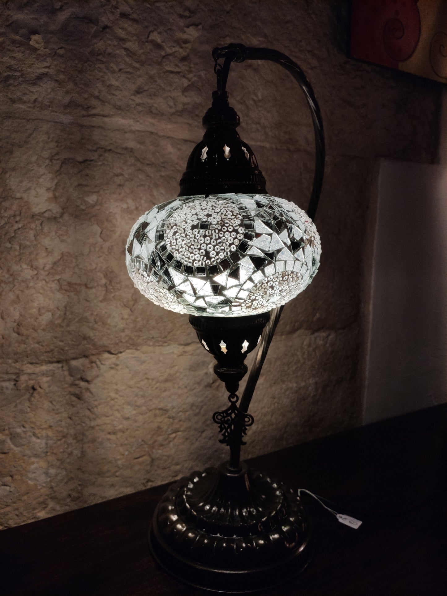 Turkish mosaic glass lamp, ethnic decor 2B