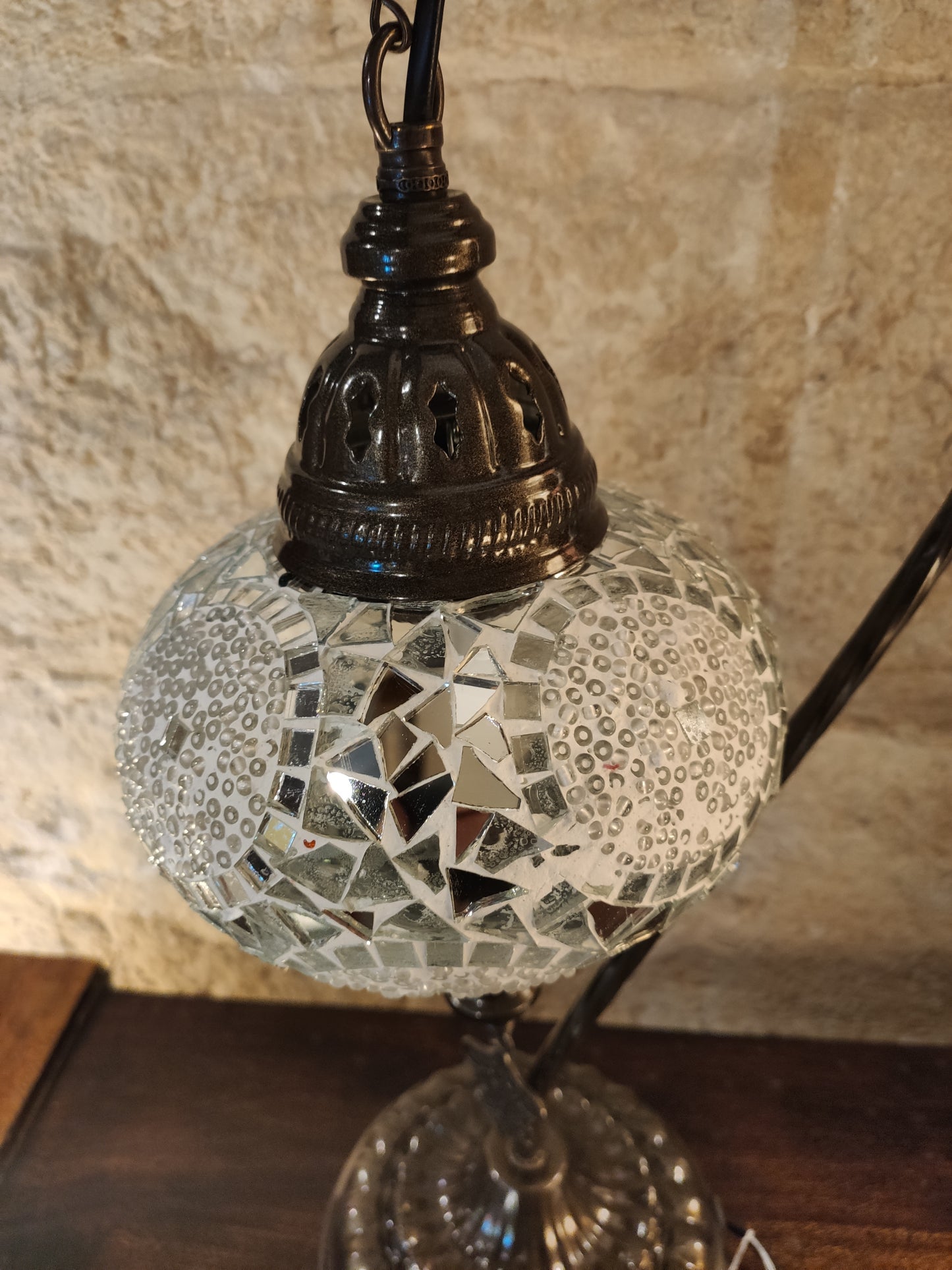 Turkish mosaic glass lamp, ethnic decor 2B