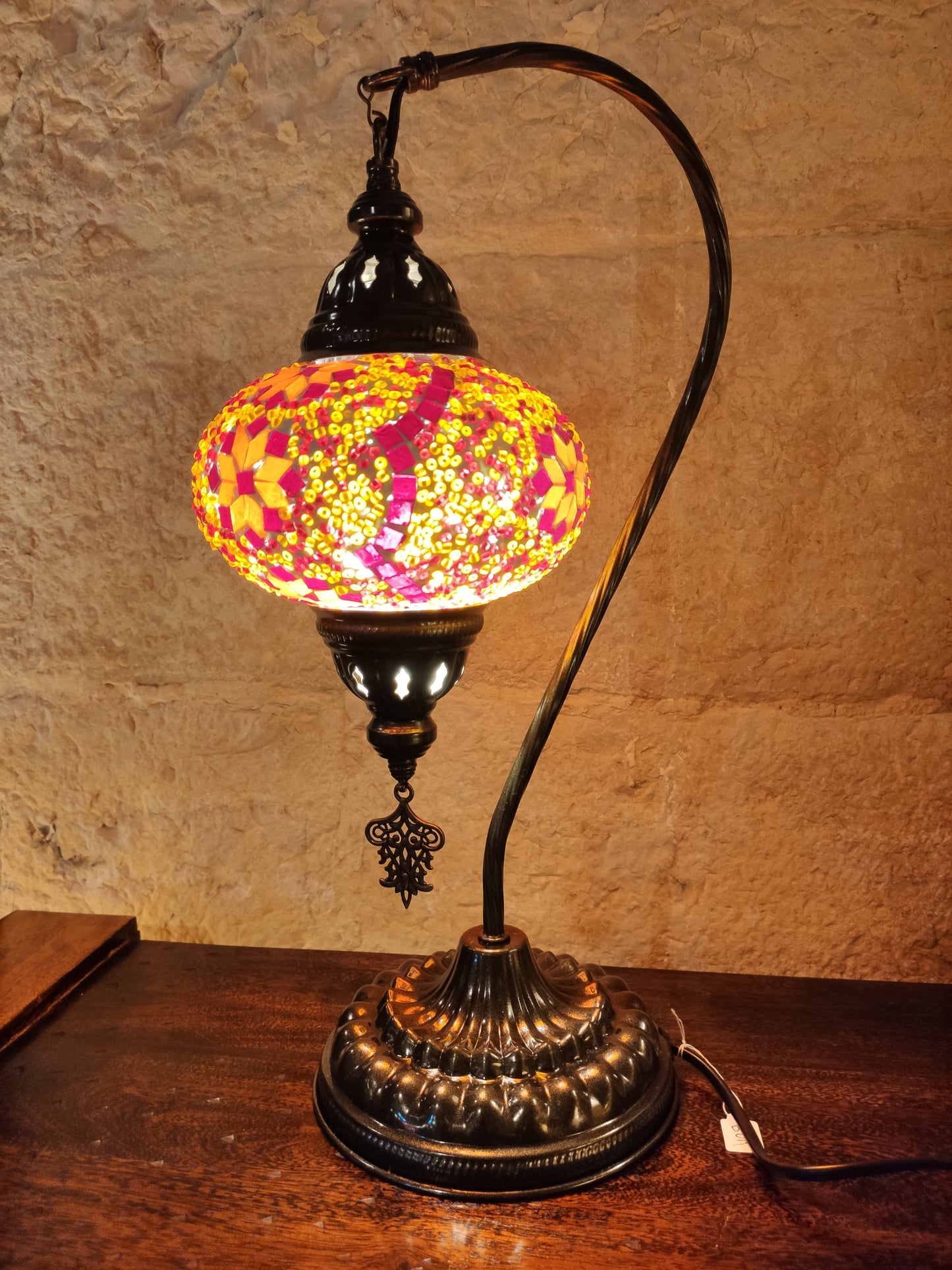 Turkish mosaic glass lamp, ethnic decor 2B