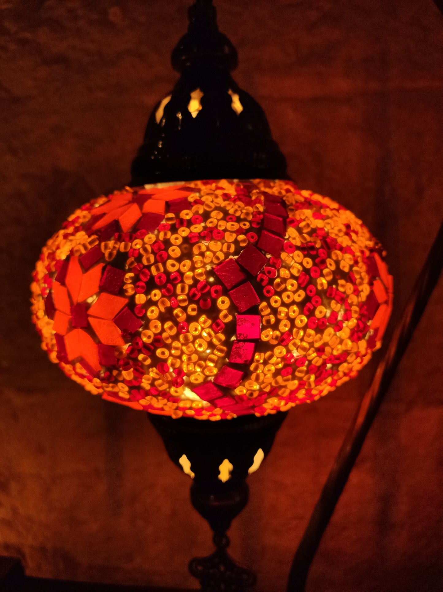 Turkish mosaic glass lamp, ethnic decor 2B