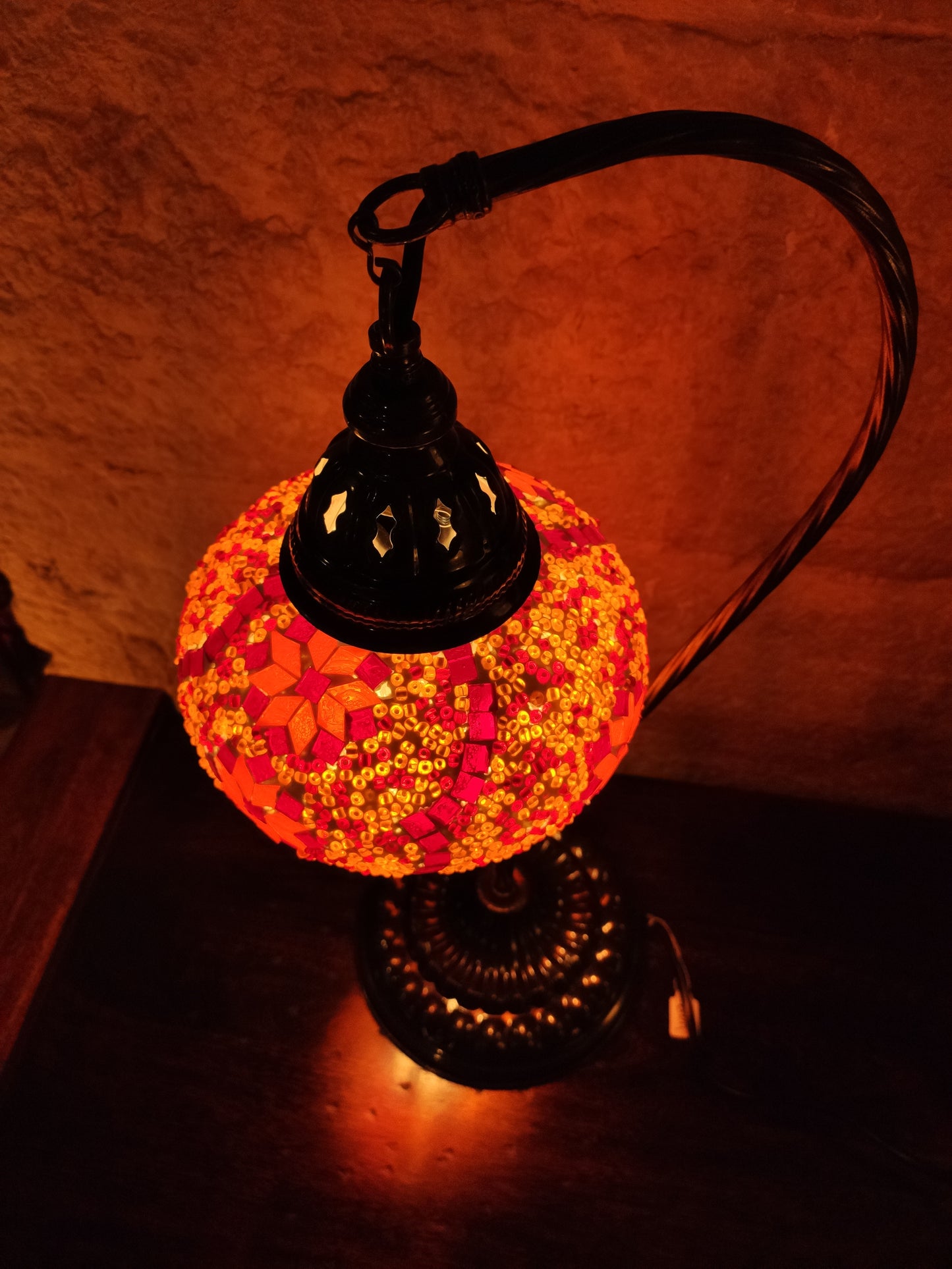 Turkish mosaic glass lamp, ethnic decor 2B