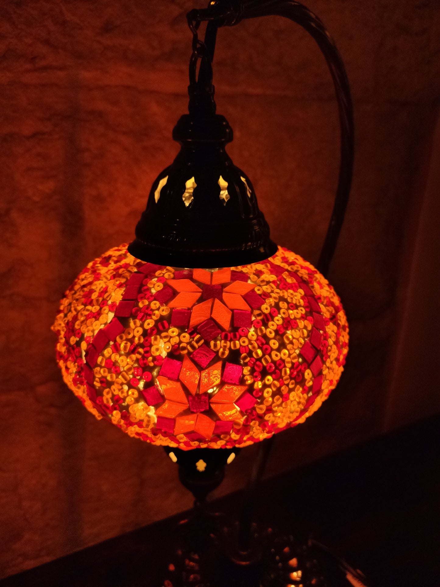 Turkish mosaic glass lamp, ethnic decor 2B