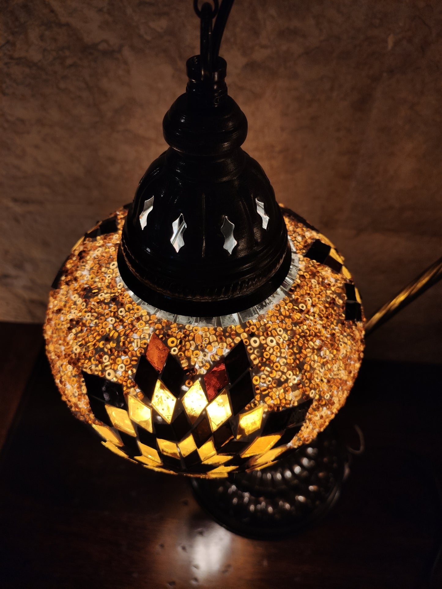 Turkish mosaic glass lamp, ethnic decor 2B