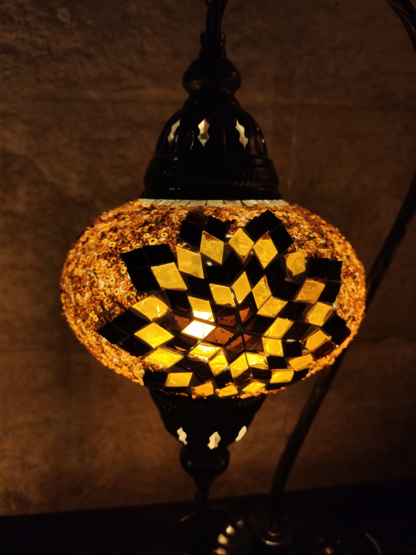 Turkish mosaic glass lamp, ethnic decor 2B