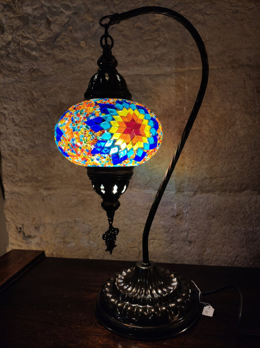 Turkish mosaic glass lamp, ethnic decor 2B