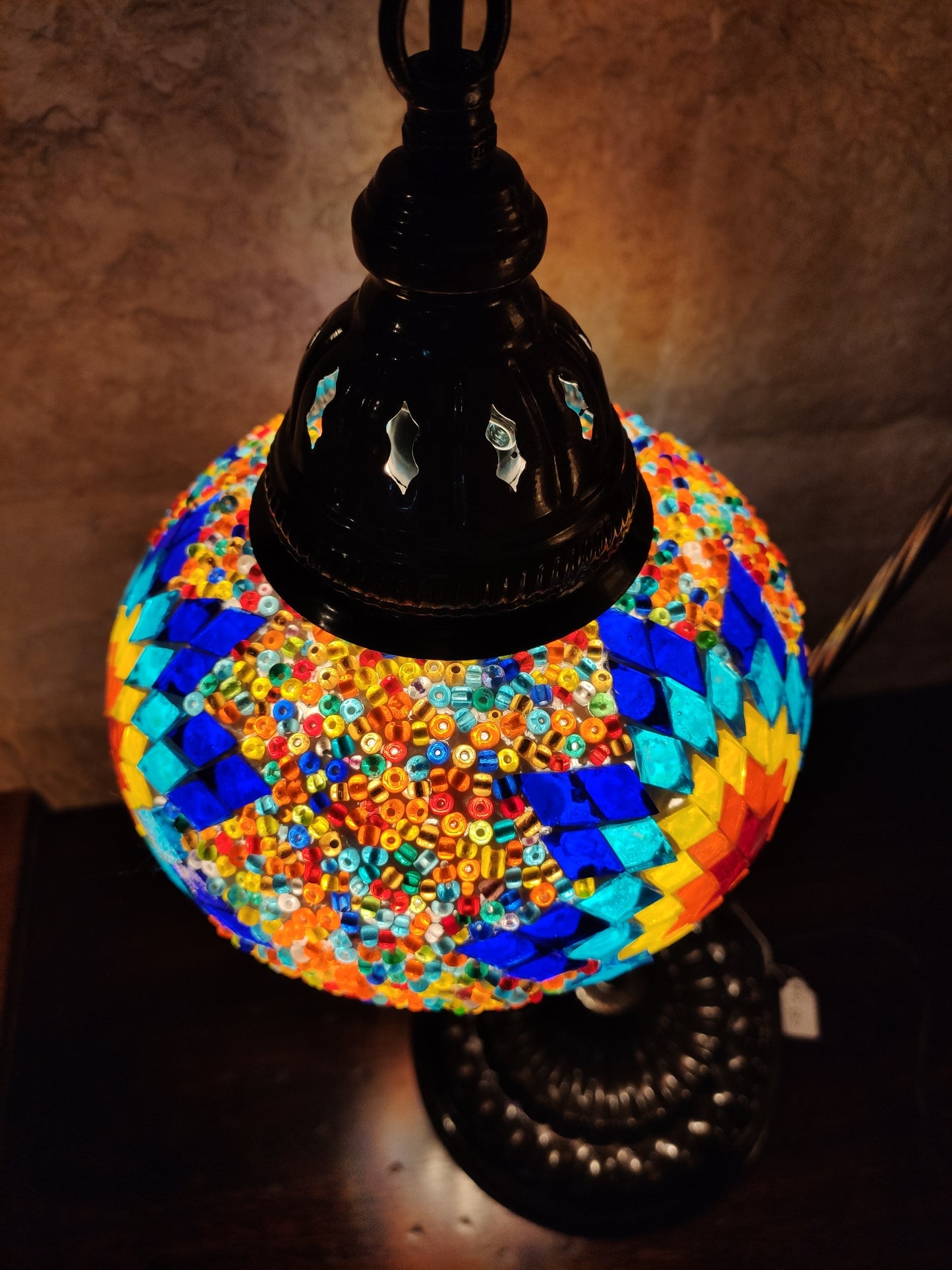 Turkish mosaic glass lamp, ethnic decor 2B