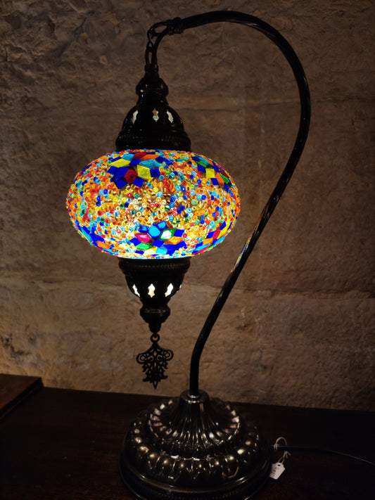 Turkish mosaic glass lamp, ethnic decor 2B