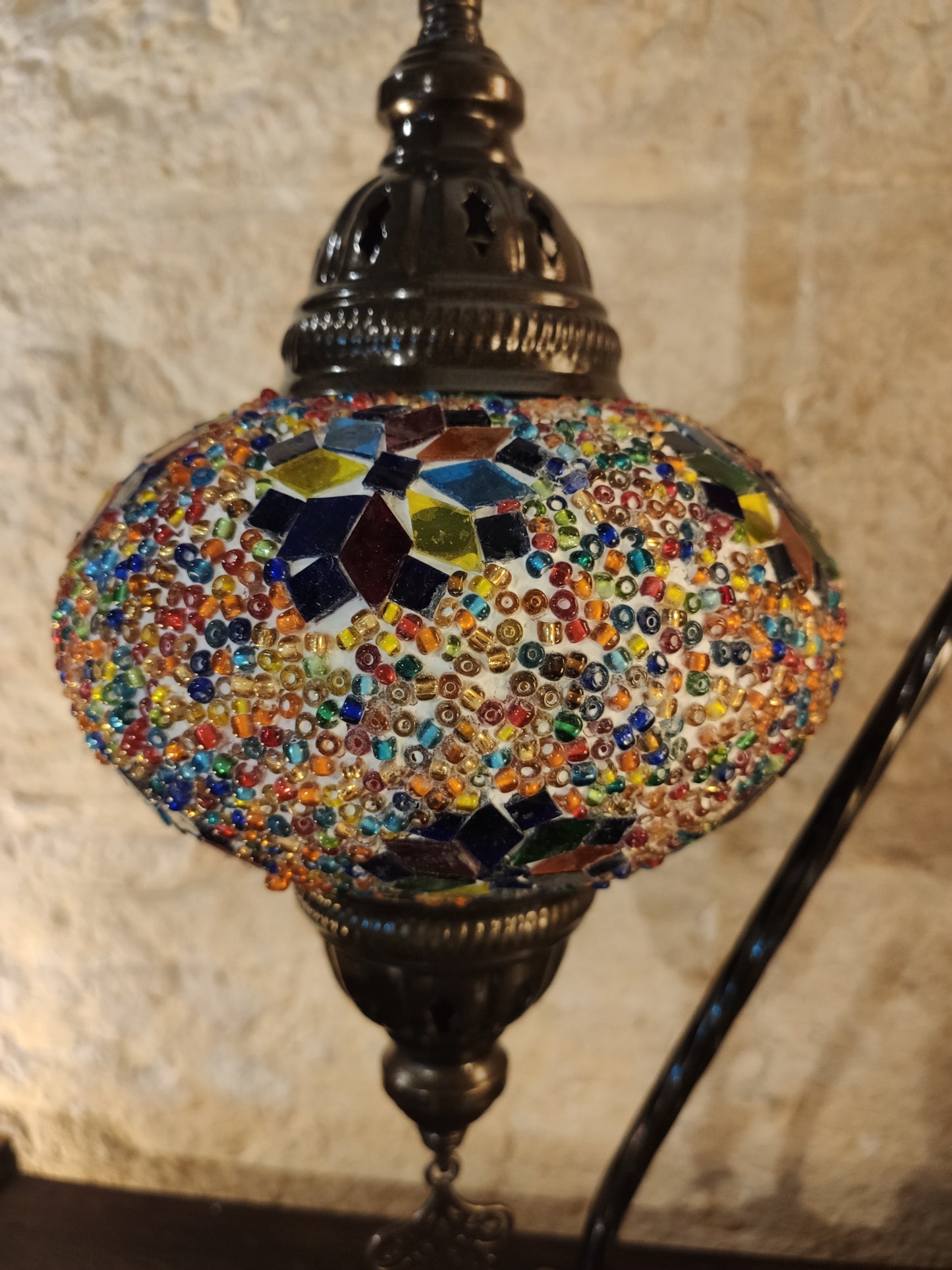 Turkish mosaic glass lamp, ethnic decor 2B